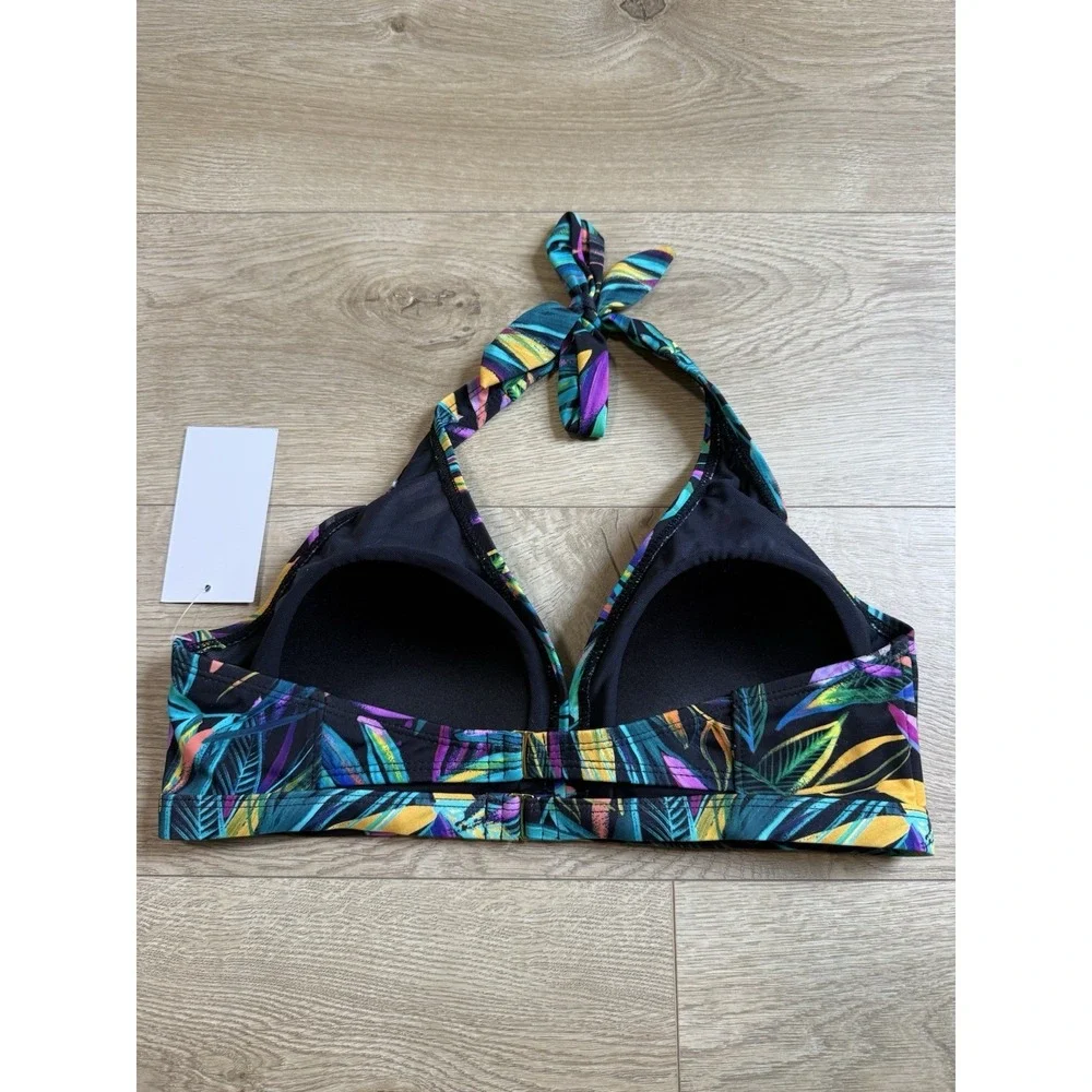 NWT Swimsuits For All Bikini Top Triangle Padded Tropical Size 8‎